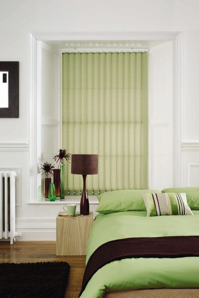 groene lamellen in het interieur