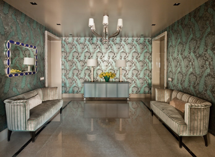 satijnen spancanvas in het interieur