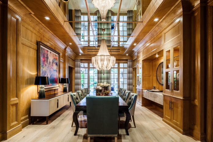 spiegelplafond in de eetkamer interieur