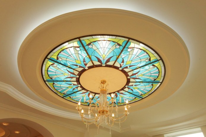 glas-in-loodstructuur met achtergrondverlichting