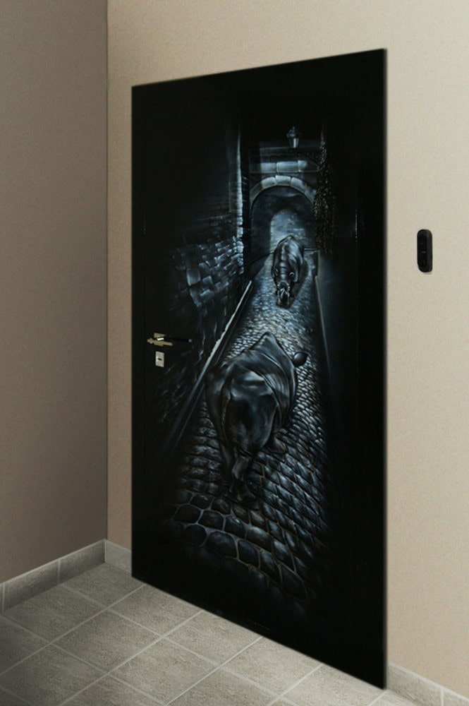 voordeur met airbrush