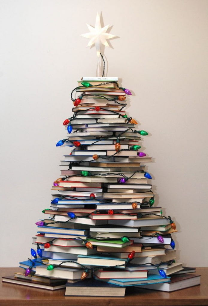 Kerstboom van boeken