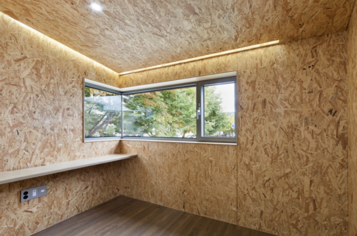 OSB-platen in huis