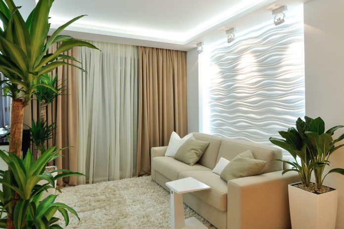 3D-panelen met verlichting