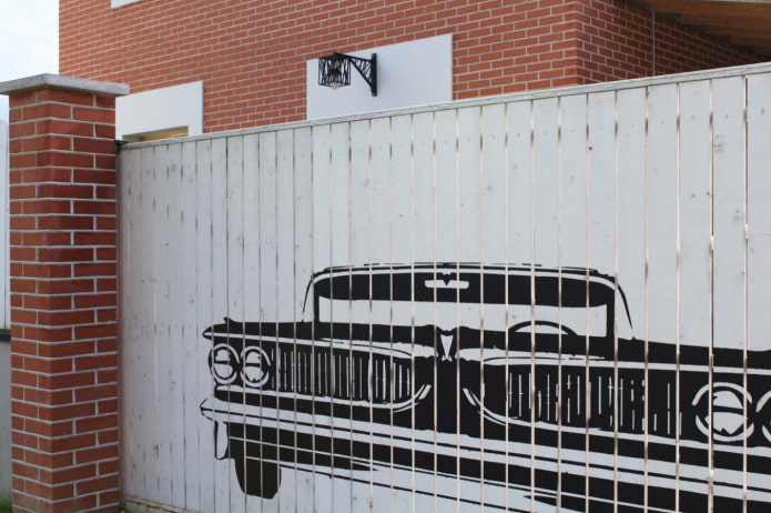 autotekening op de poort