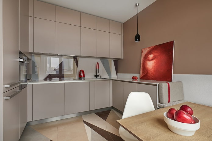 beige inbouwkeuken