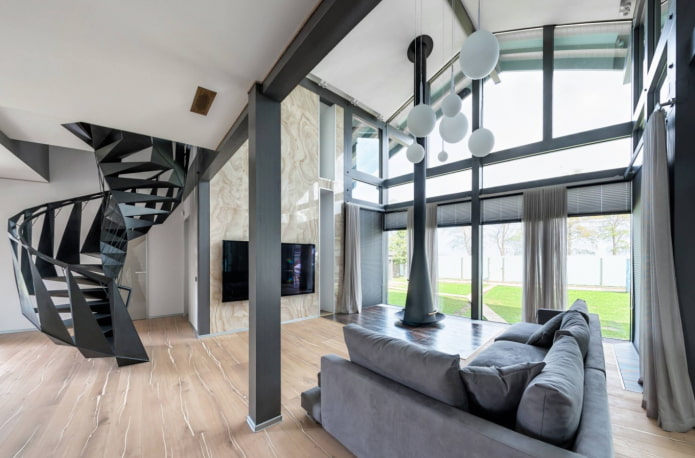 panoramische wand in de woonkamer