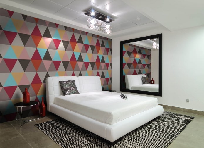 behang in het slaapkamerinterieur