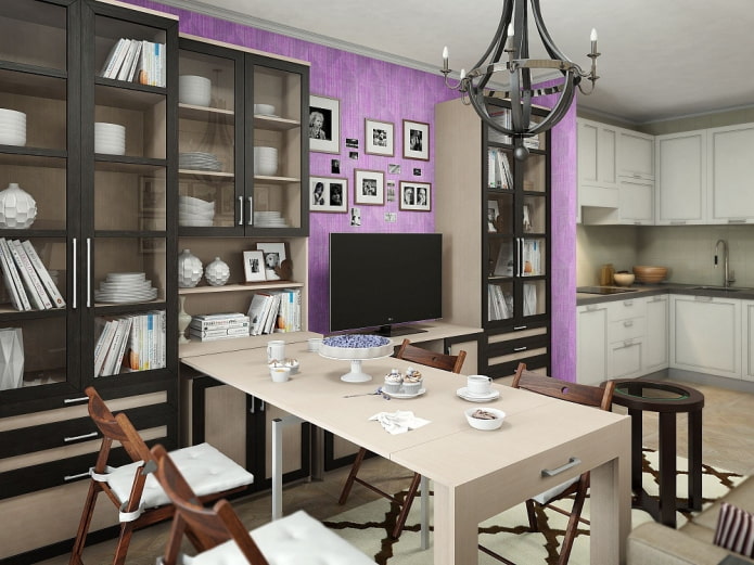 uittrekbare tafel ingebouwd in een plank