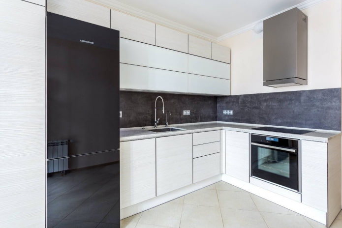 keuken met afzuigkap in minimalistische stijl