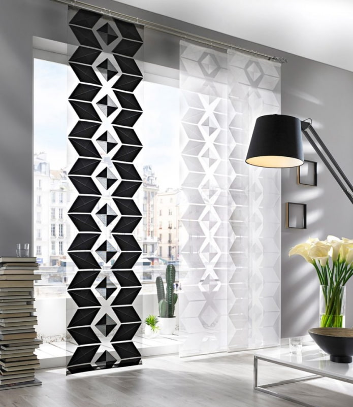 Japanse panelen met geometrische print