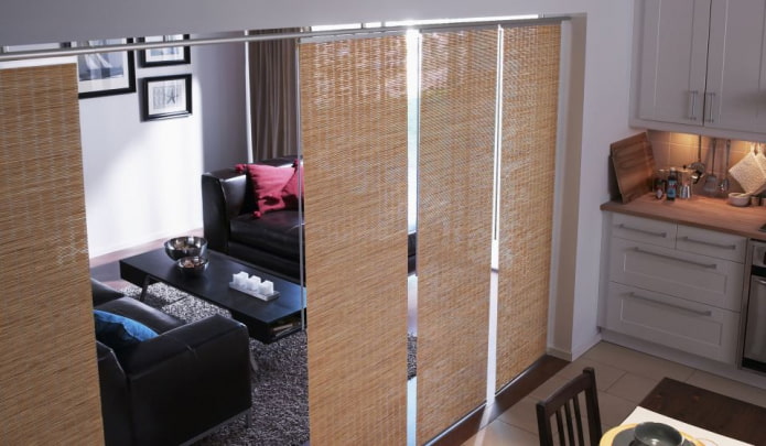 Japanse panelen in het interieur als scheidingswanden