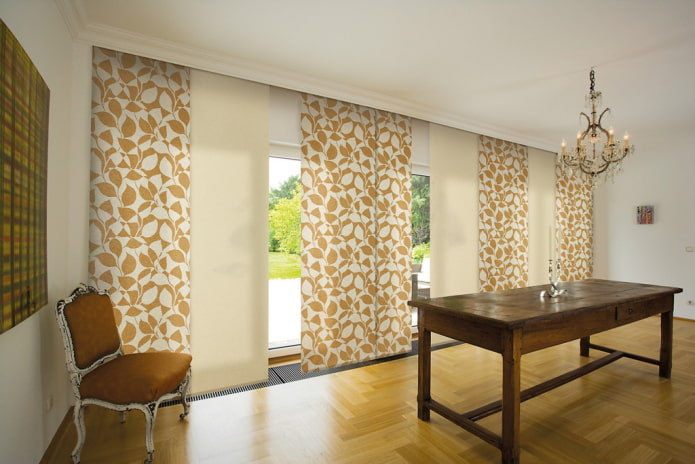 lang Japanse panelen in het interieur