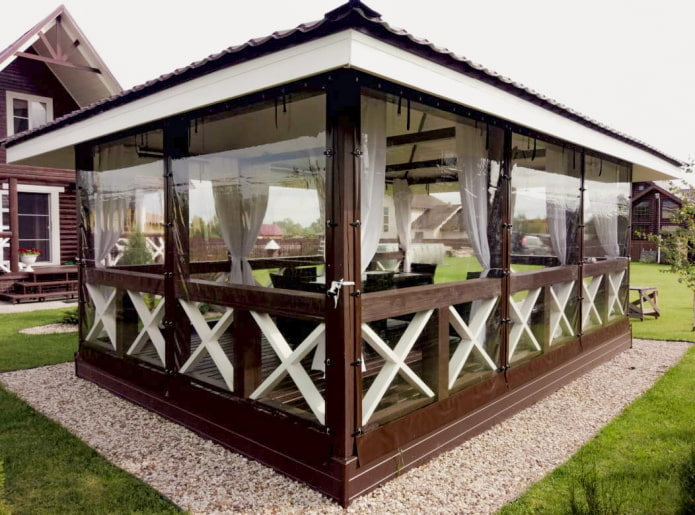 PVC gazebo beglazing