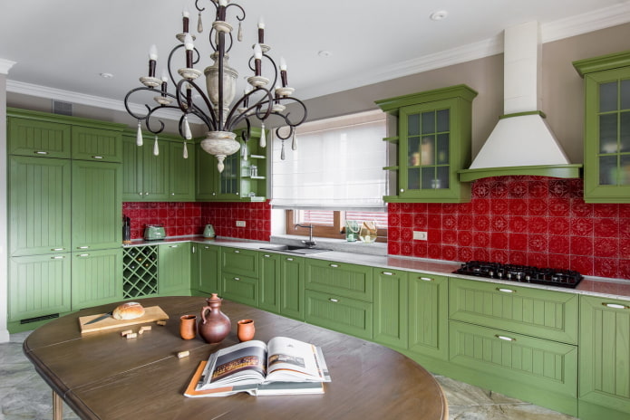 keukendecoratie in groene tinten