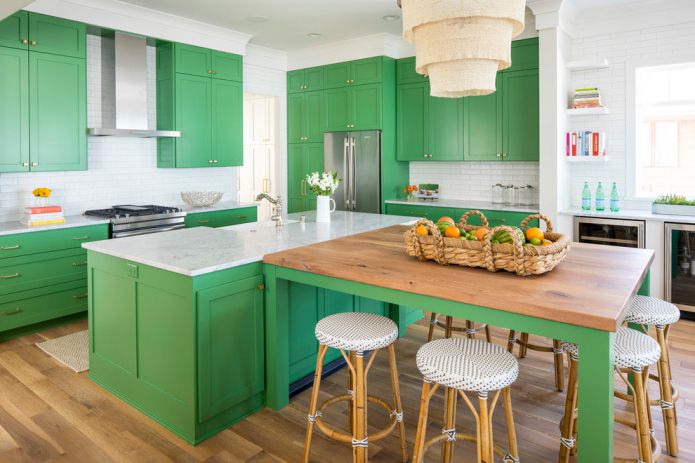 matte groene keukenset