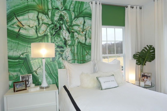 Groene muren in de slaapkamer