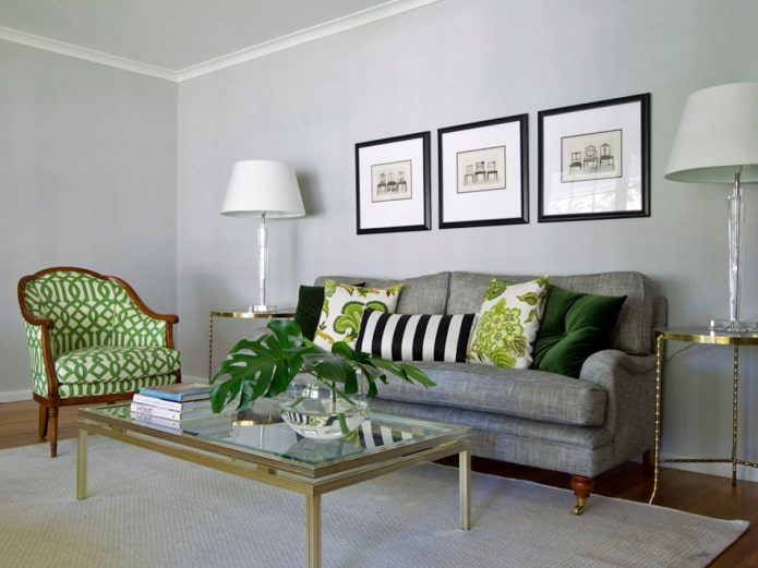 Groene accenten in de woonkamer