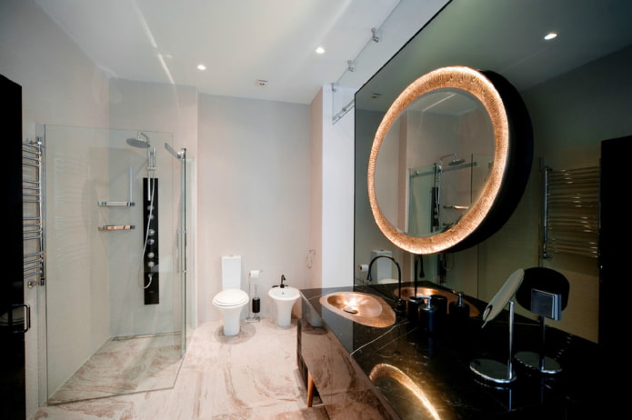 ronde spiegel in het interieur