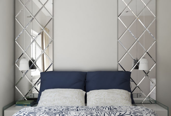 spiegel met diamanten in het interieur van de slaapkamer