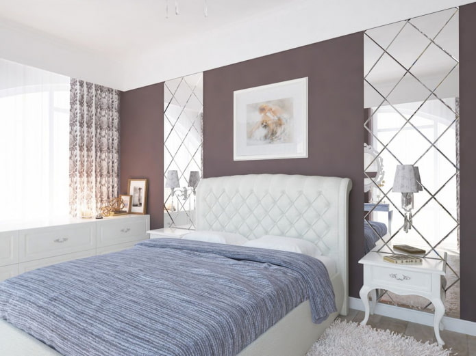 spiegel met diamanten in het interieur van de slaapkamer