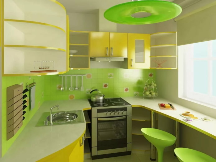 keukeninterieur in geelgroene tinten