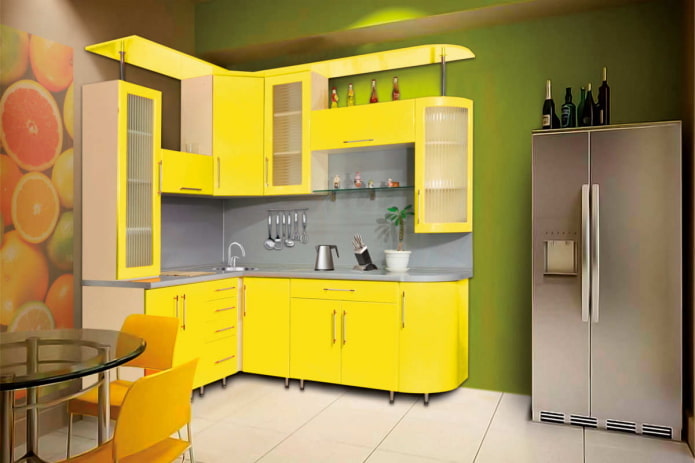 keukeninterieur in geelgroene tinten