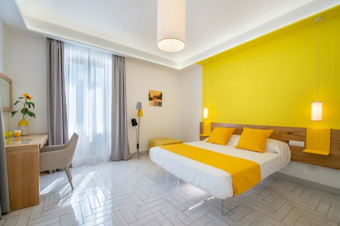 kleurencombinatie in het slaapkamerinterieur