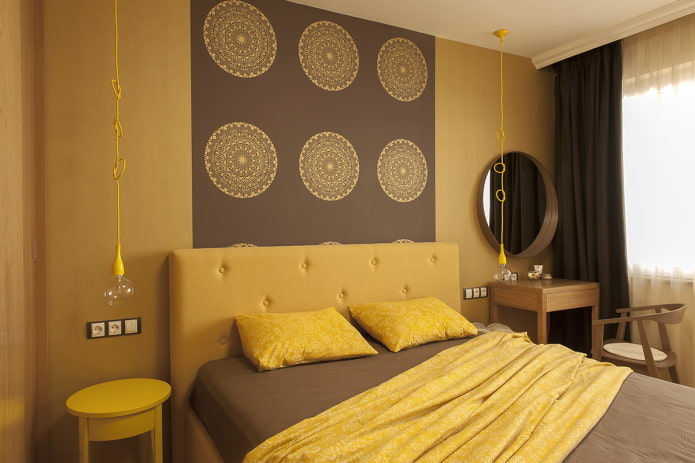 kleurencombinatie in het slaapkamerinterieur