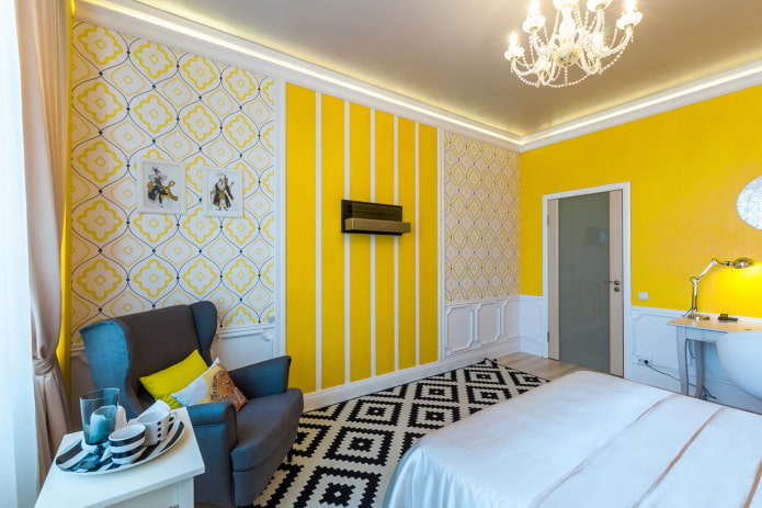 patroon en streep in het interieur