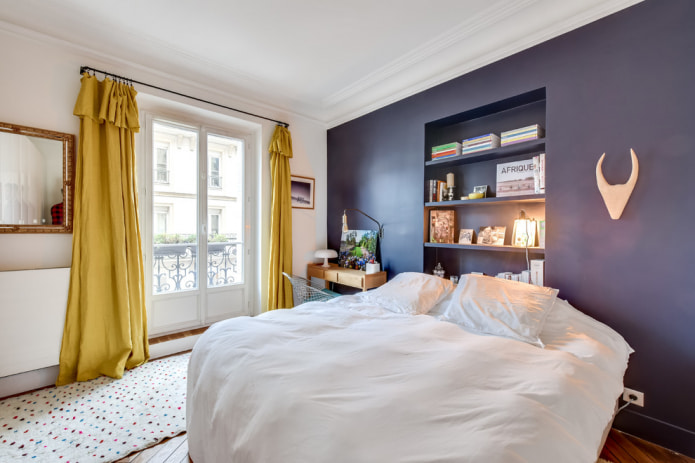 gele gordijnen in de slaapkamer