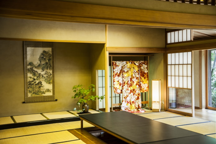 groengele kamer in Japanse stijl