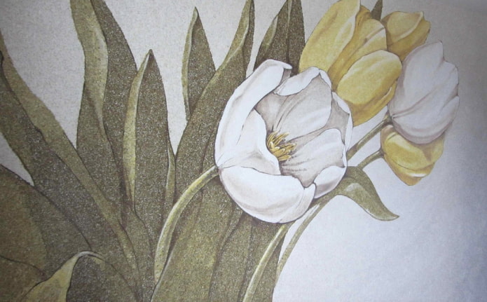vloeibaar behang tulpen