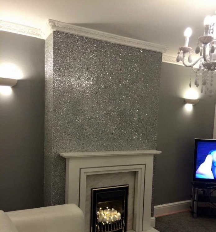 vloeibaar behang met glitter