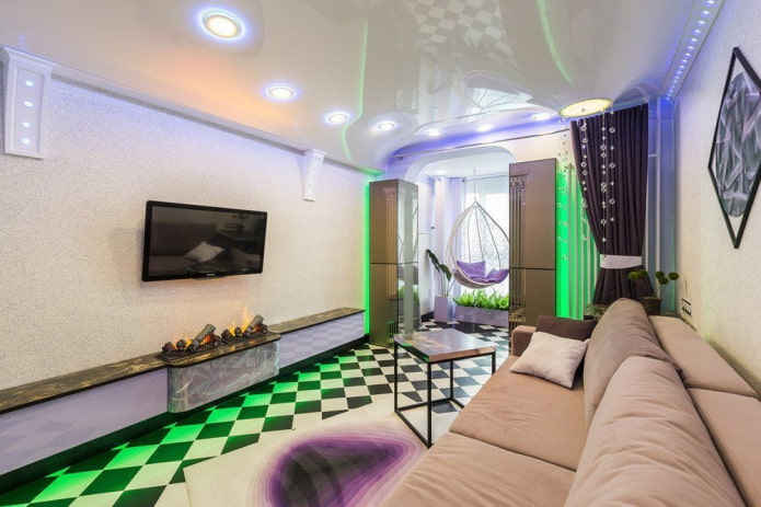 wit behang in de woonkamer