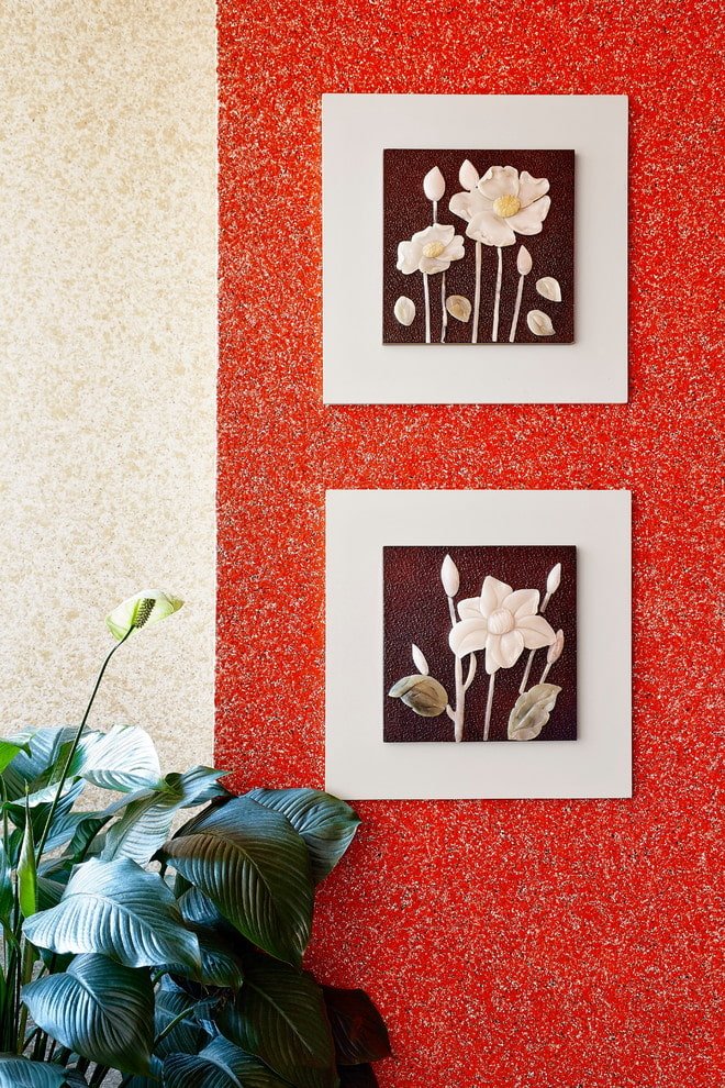 schilderijen en vloeibaar behang