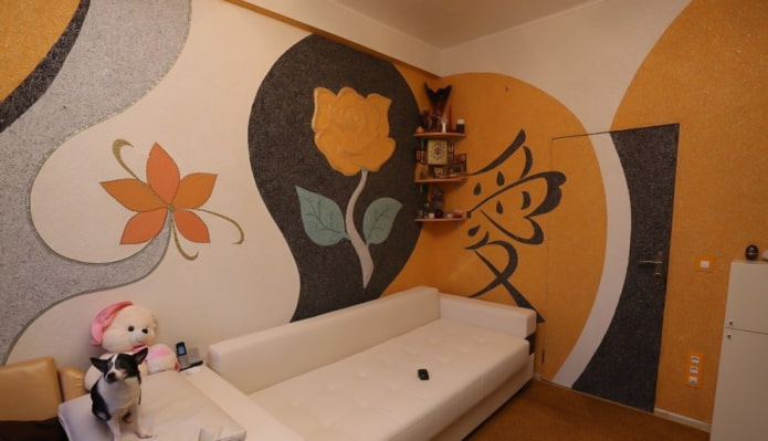 vloeibaar behang op de deur