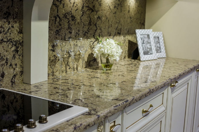 marmeren vloeibaar stenen aanrechtblad