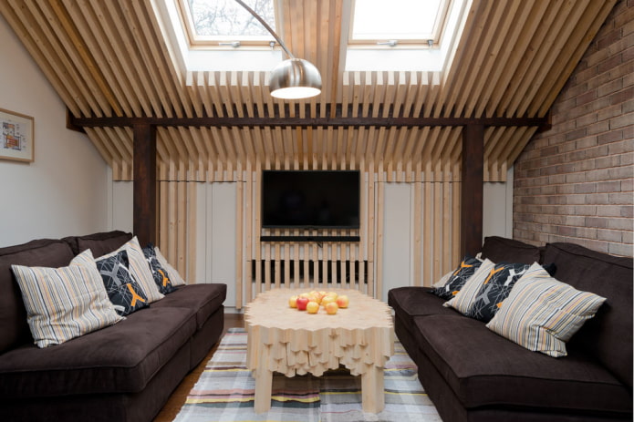 houten salontafel in het interieur