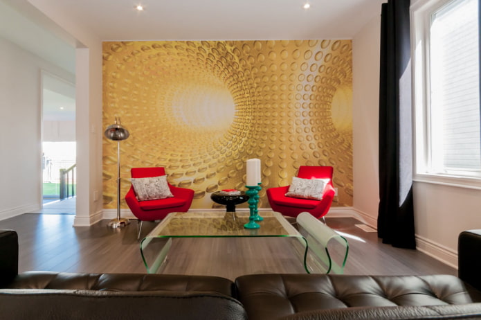 3d behang in goud