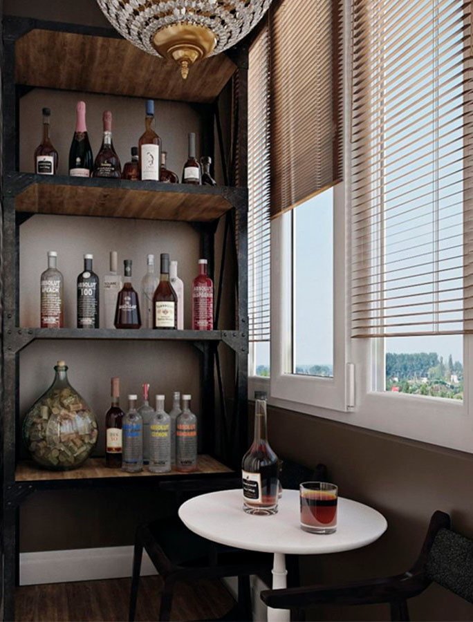 Minibar op het balkon