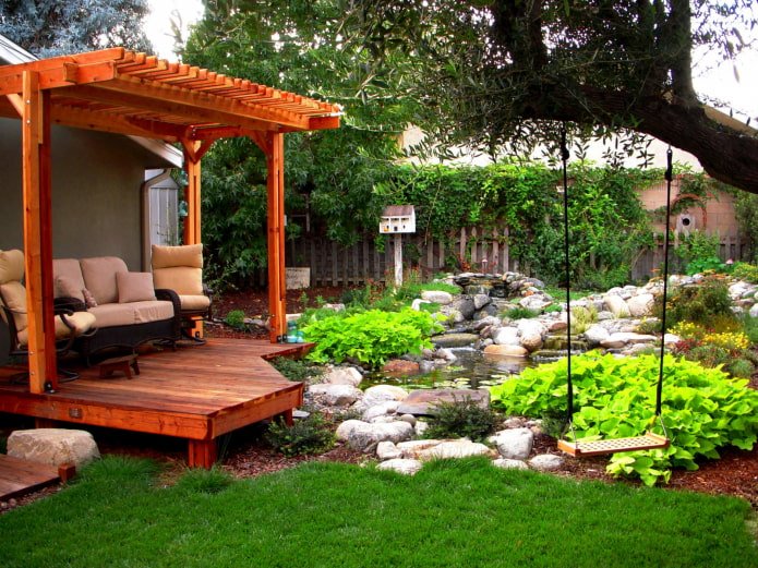 rustplek onder de pergola