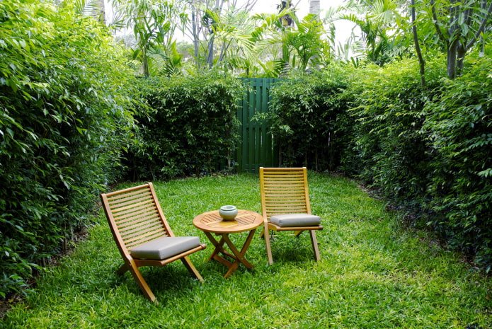 groene kamer in de tuin