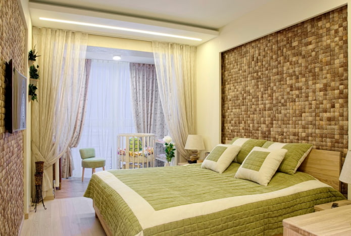 de slaapkamer in zones verdelen met gordijnen