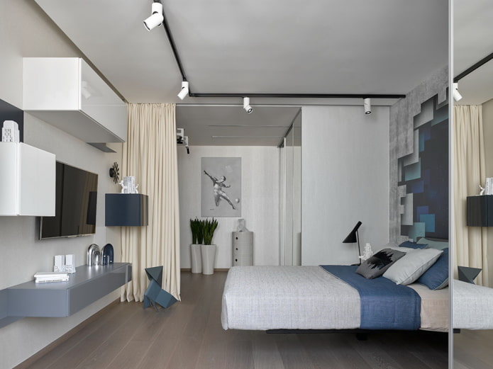 slaapkamerindeling met gordijnen