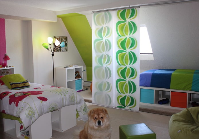 de kamer indelen met Japanse gordijnen