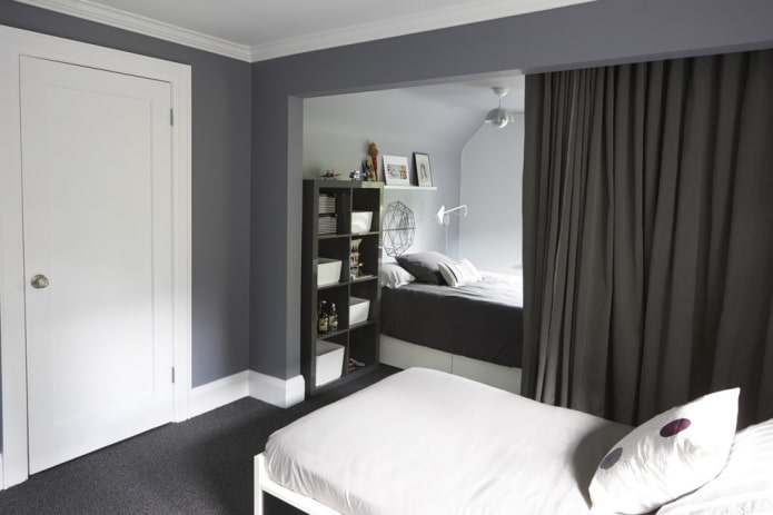 de kamer indelen met gordijnen