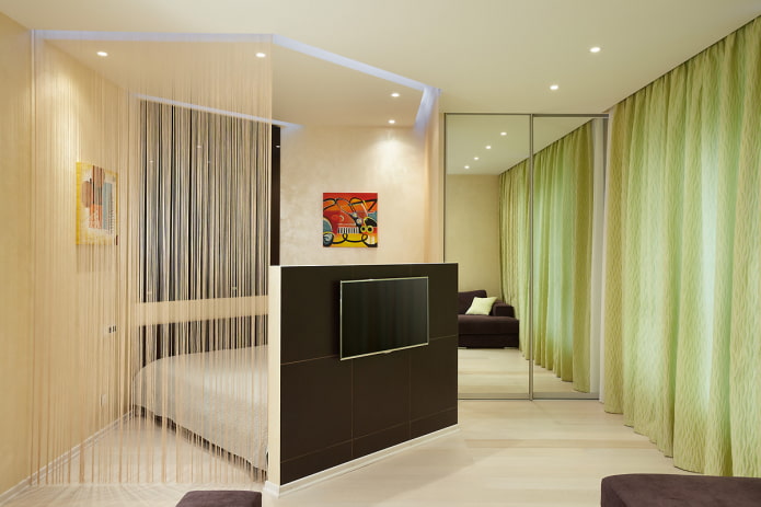 een kamer indelen met gordijnen van draad