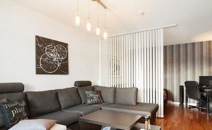 de kamer indelen met verticale jaloezie?n