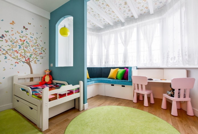 zonering in het interieur van een kinderkamer